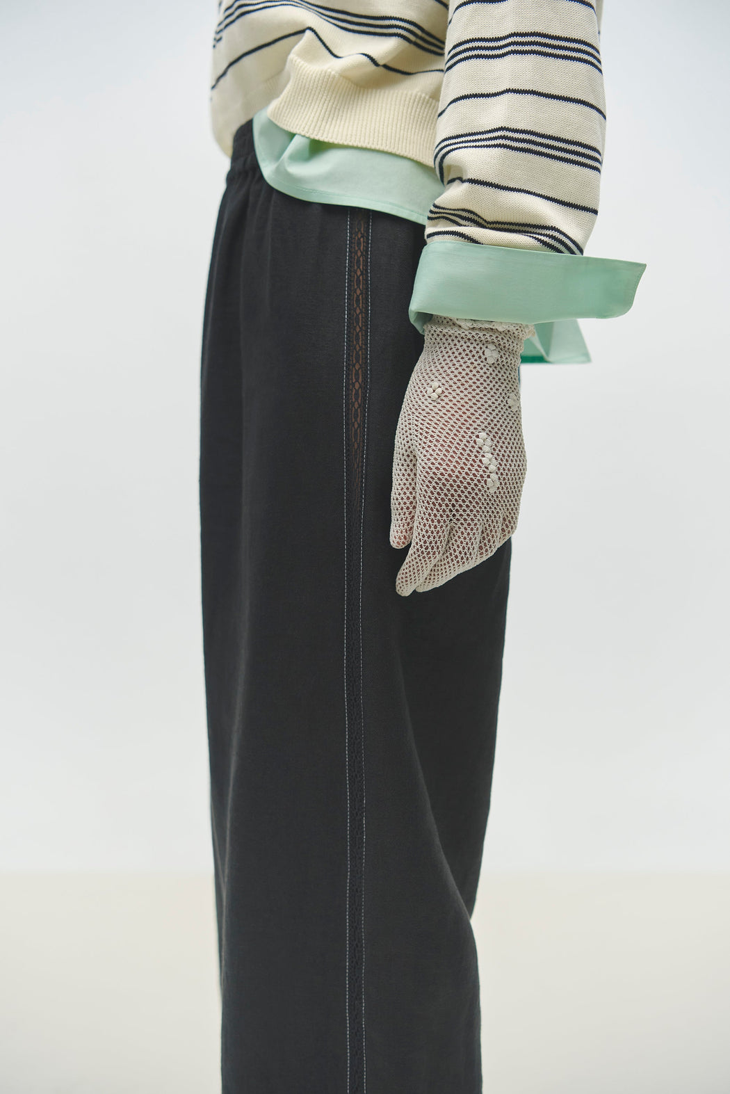 Cordera | LINEN PANTS WITH LACE | BLACK | Hazel & Rose | Minneapolis