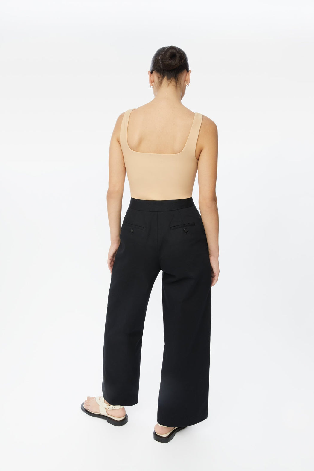 COTTON TWILL PANTS | black