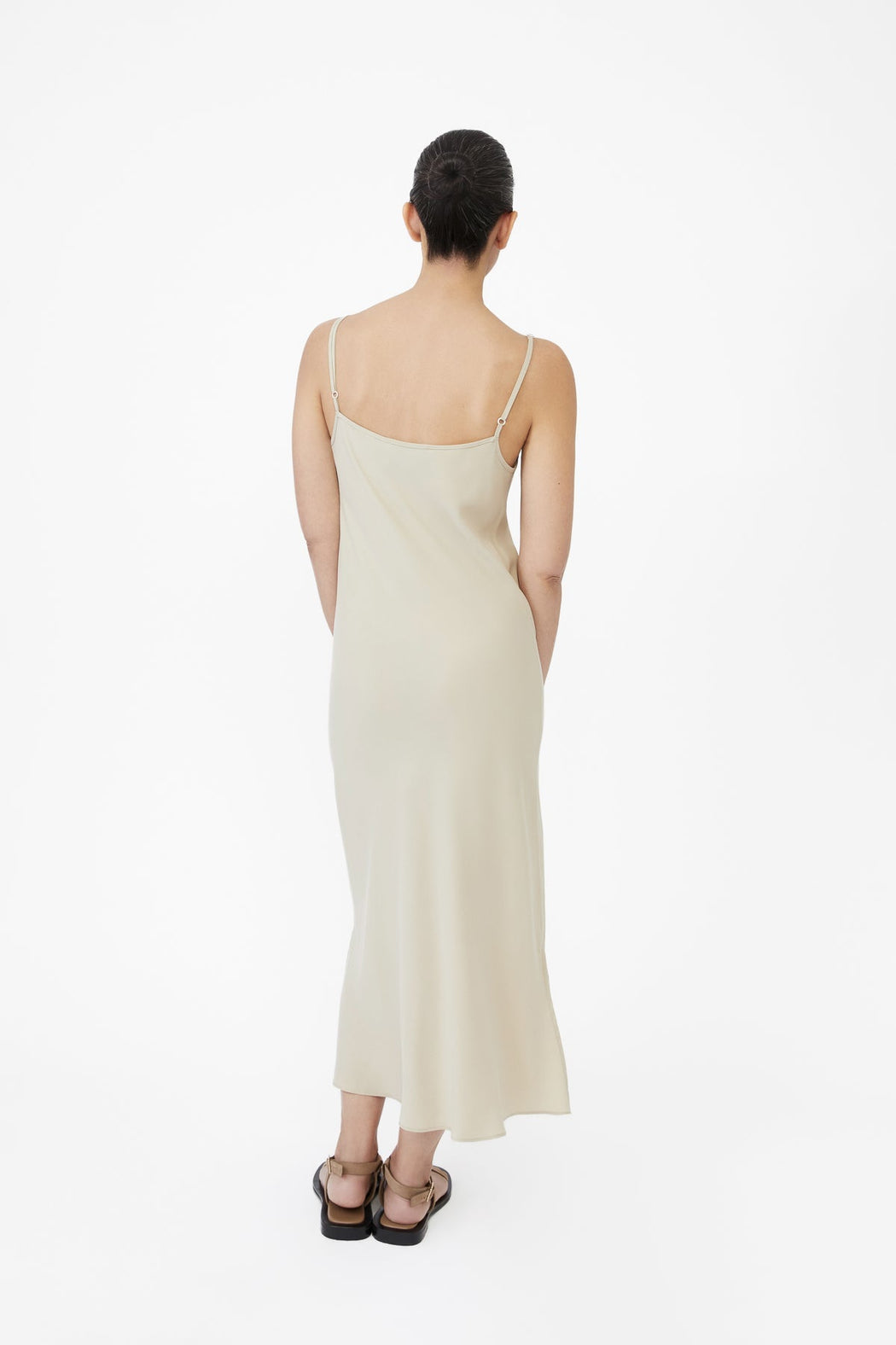 CUPRO BIAS SLIP DRESS | SAND