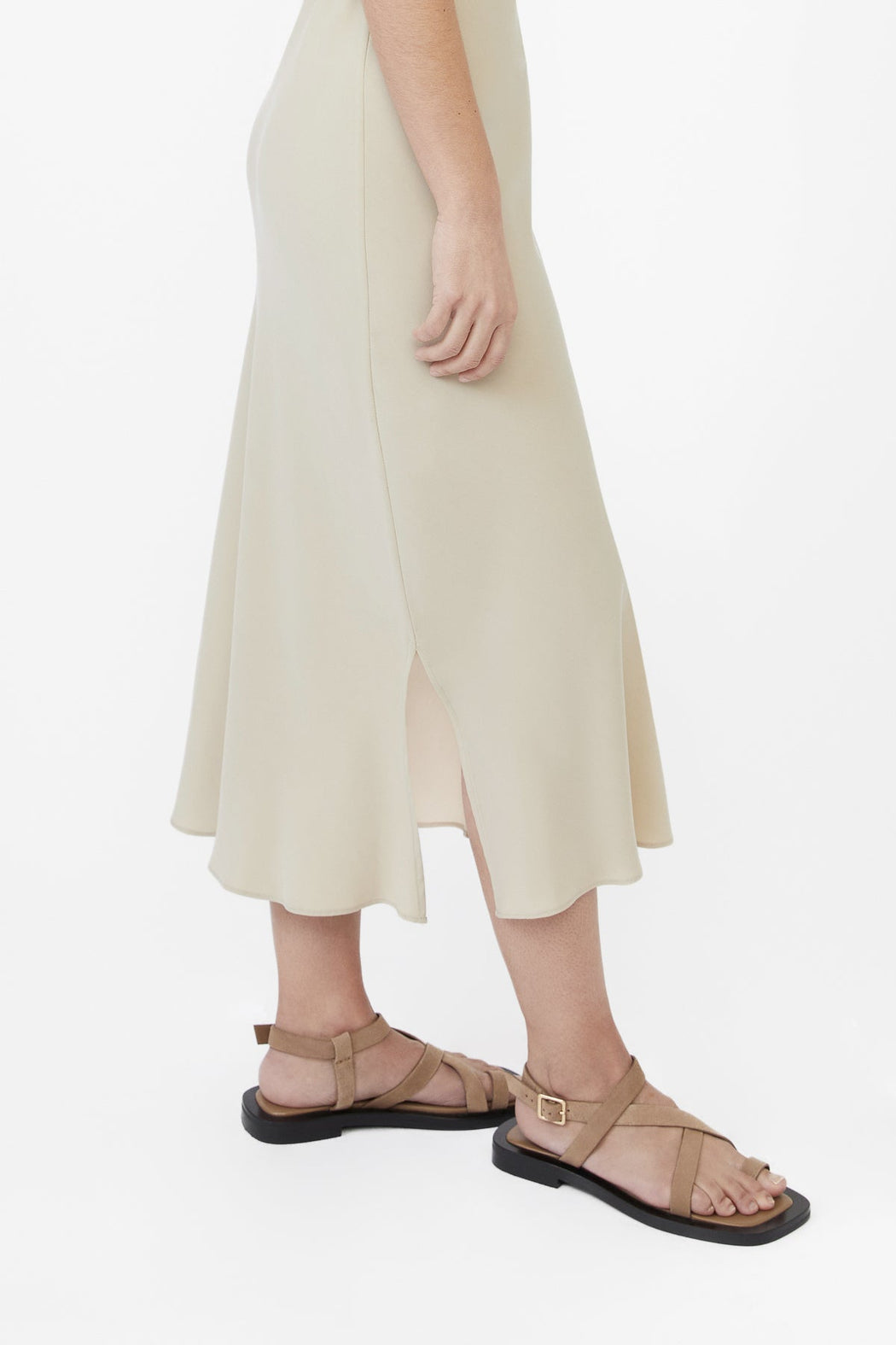 CUPRO BIAS SLIP DRESS | SAND