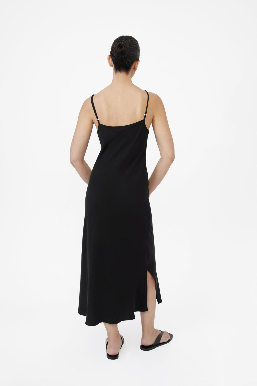 CUPRO BIAS SLIP DRESS | BLACK