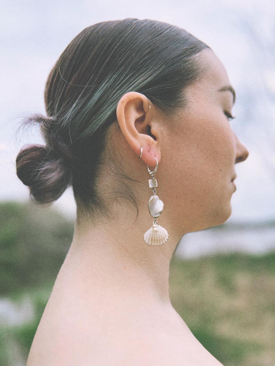 Baroque Pearl & Shell Drop Earring