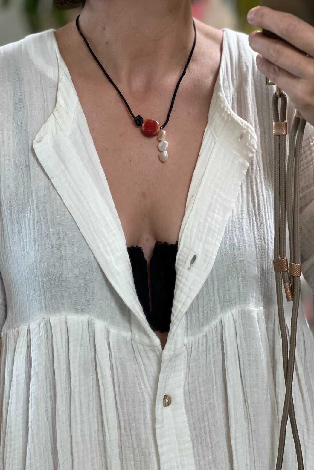 ASYMMETRIC NECKLACE | CRIMSON