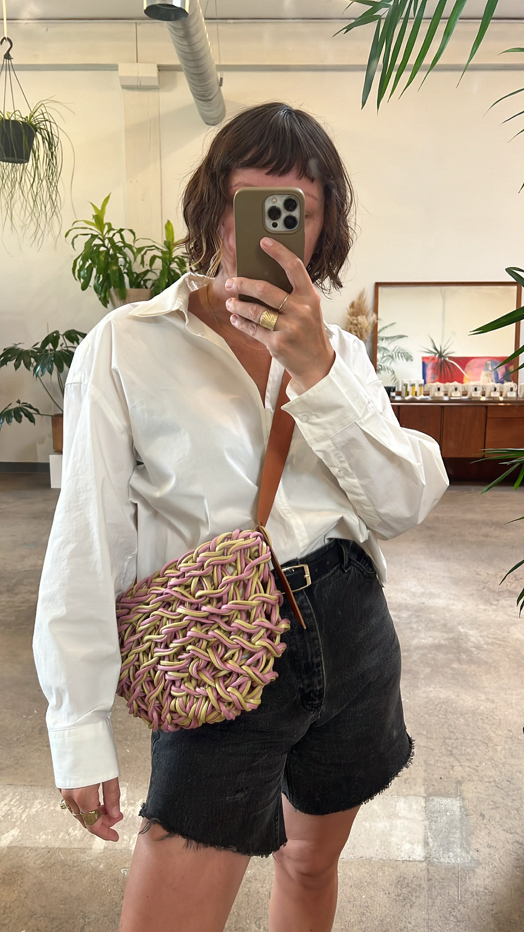Emma Bag | Lime & Dusty Pink Mix