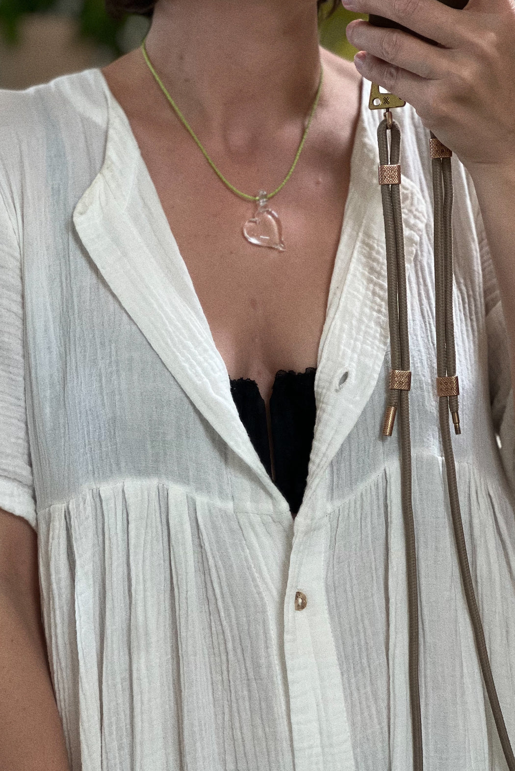 Sea + Pattern | HEART PENDANT NECKLACE | LIME & Clear | Hazel & Rose | Minneapolis