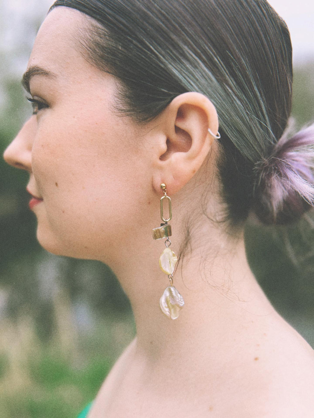 Long Charm Drop Earring