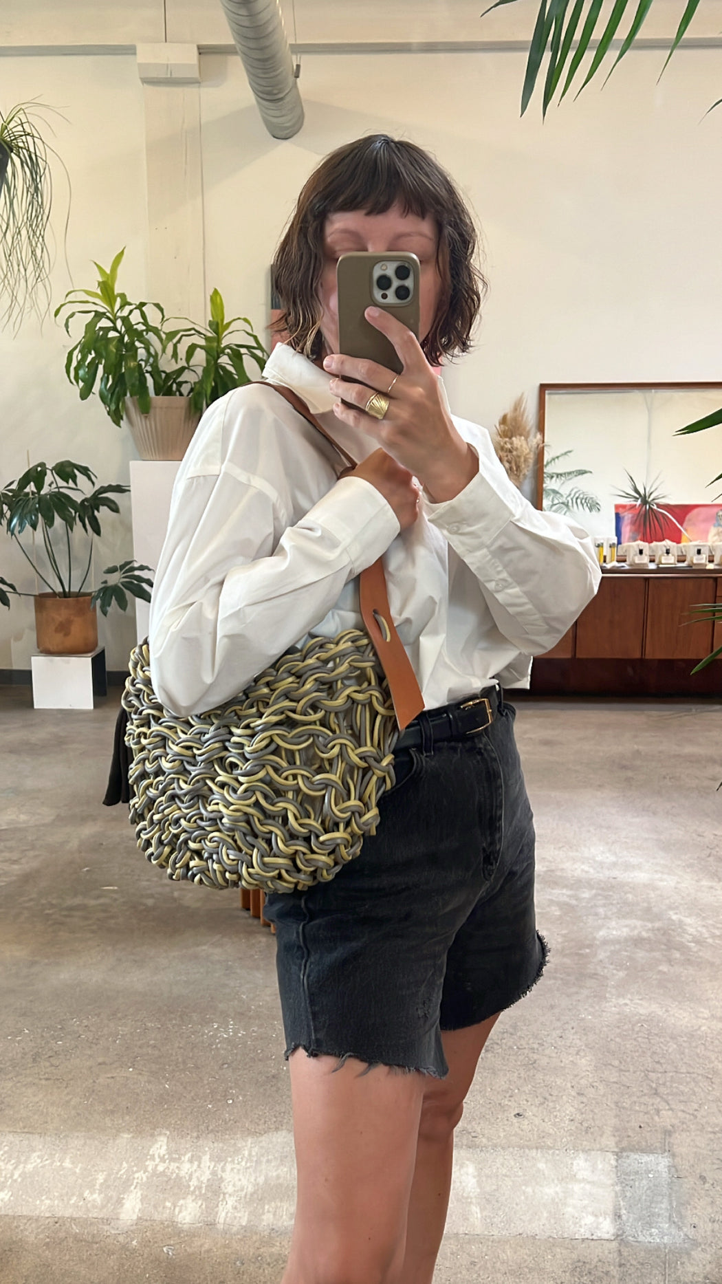 Mina Bag | Lime & Taupe Mix
