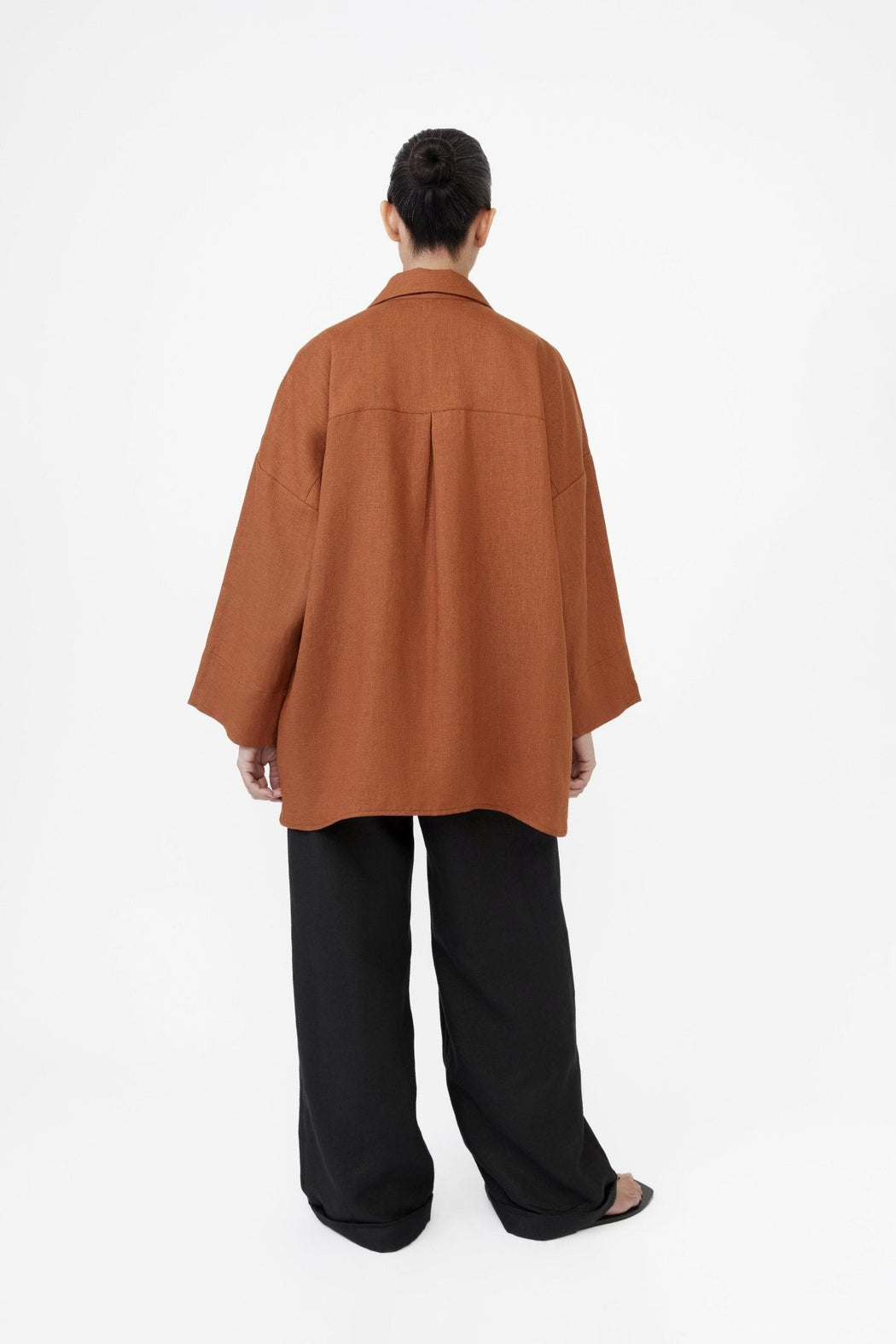 LINEN OVERSIZED SHIRT | TERRACOTTA