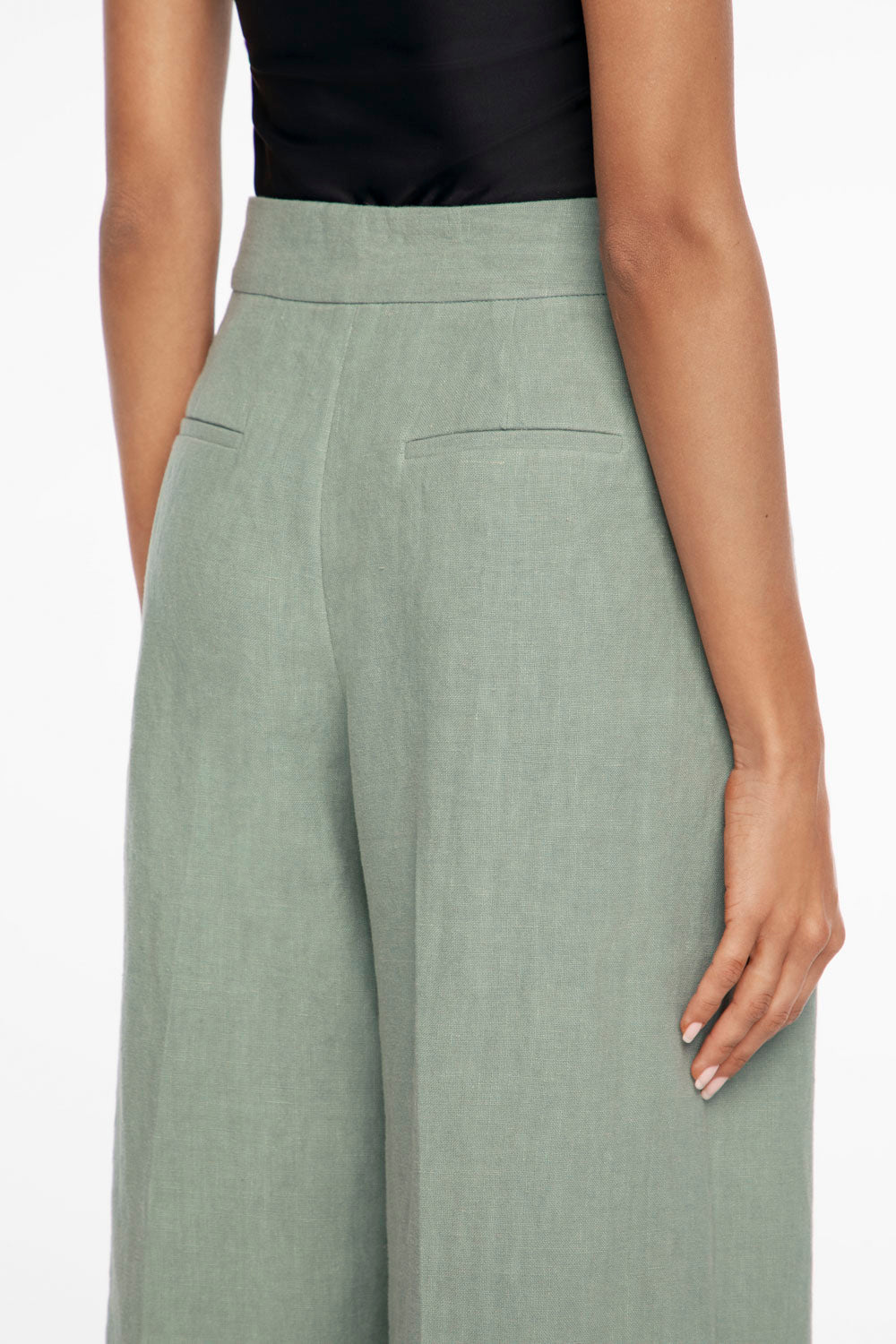 LINEN WIDE LEG PANTS | MIST