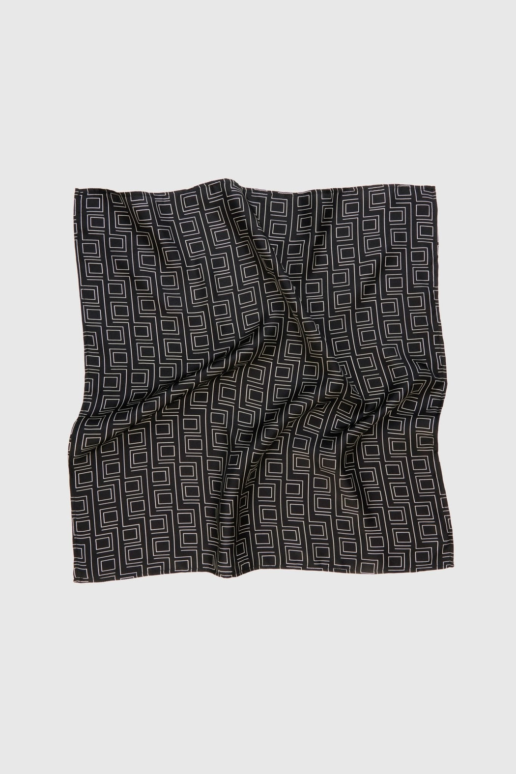 MONOGRAM SILK SCARF | BLACK