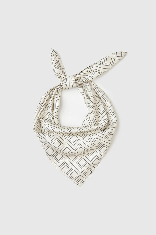 MONOGRAM SILK SCARF | Crème