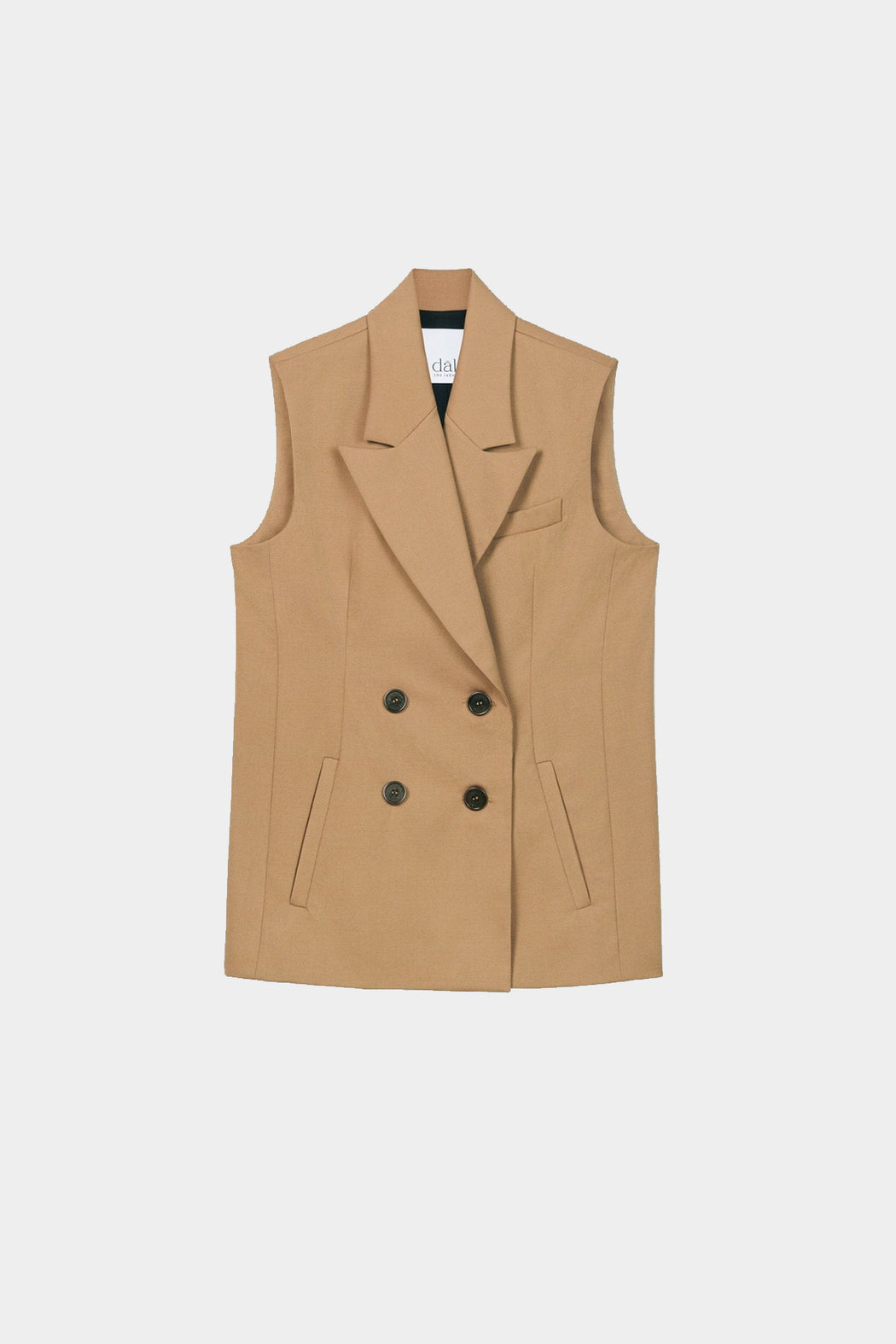 Dāl | WOOL BLEND DOUBLE BREASTED VEST | TOFFEE | Hazel & Rose | Minneapolis