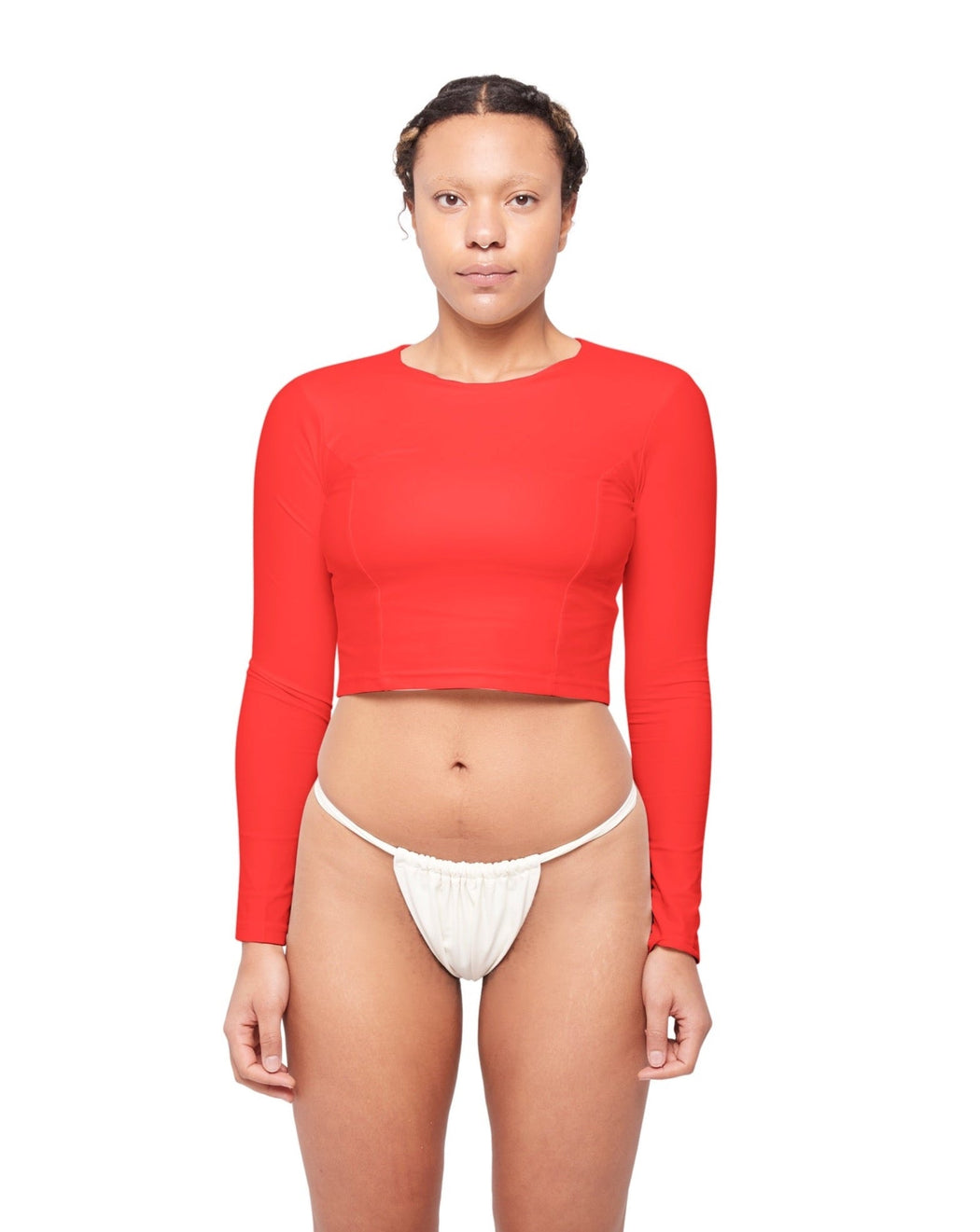 Haus label | HA 006 - LONG SLEEVE CROPPED TOP - REDCOAT | Hazel & Rose | Minneapolis