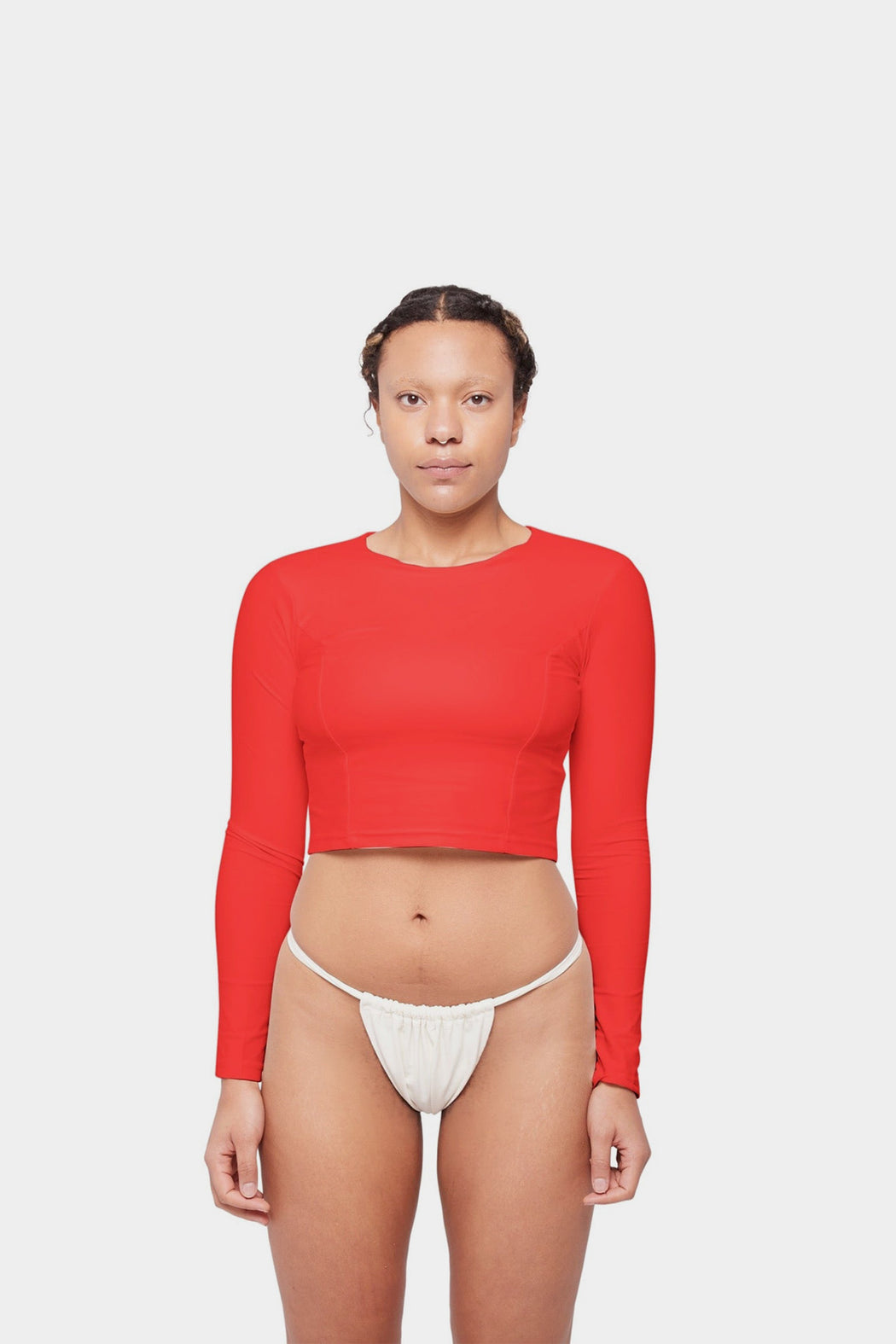 Haus label | HA 006 - LONG SLEEVE CROPPED TOP - REDCOAT | Hazel & Rose | Minneapolis