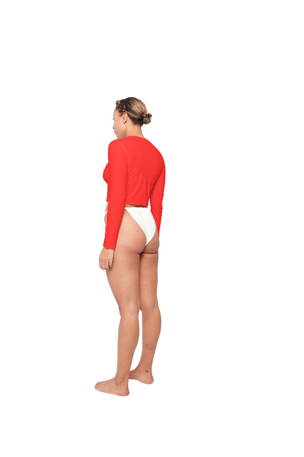 Haus label | HA 006 - LONG SLEEVE CROPPED TOP - REDCOAT | Hazel & Rose | Minneapolis