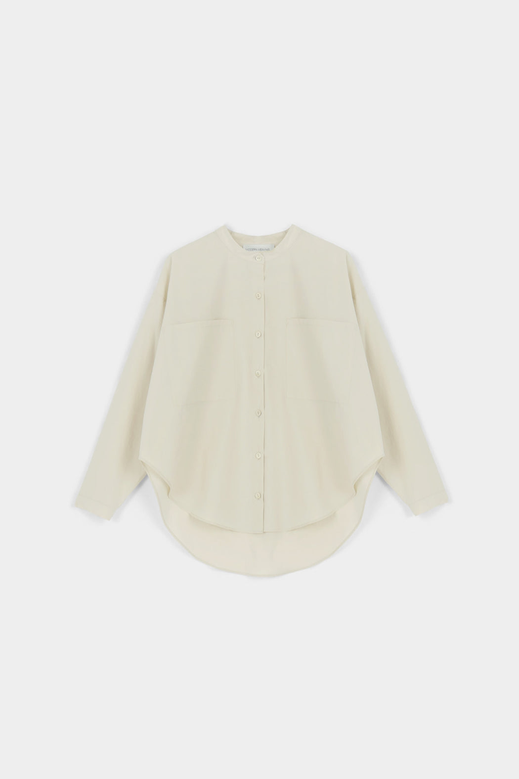 Oversize Mock Collar Shirt | Eggshell