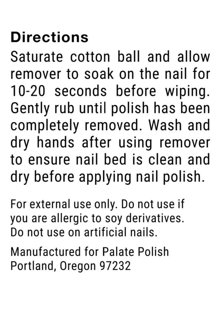 Palate Polish Soy Nail Polish Remover Hazel & Rose Minneapolis