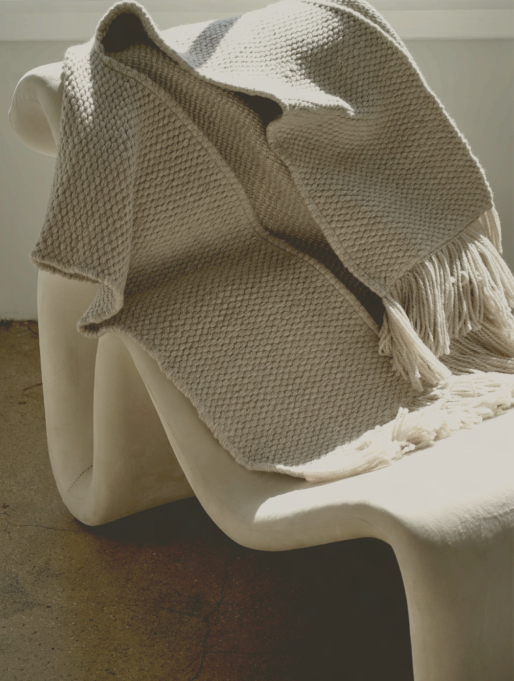 Weaving | Heavy Gauge Handloom Shawl | Grey Melange | Hazel & Rose | Minneapolis
