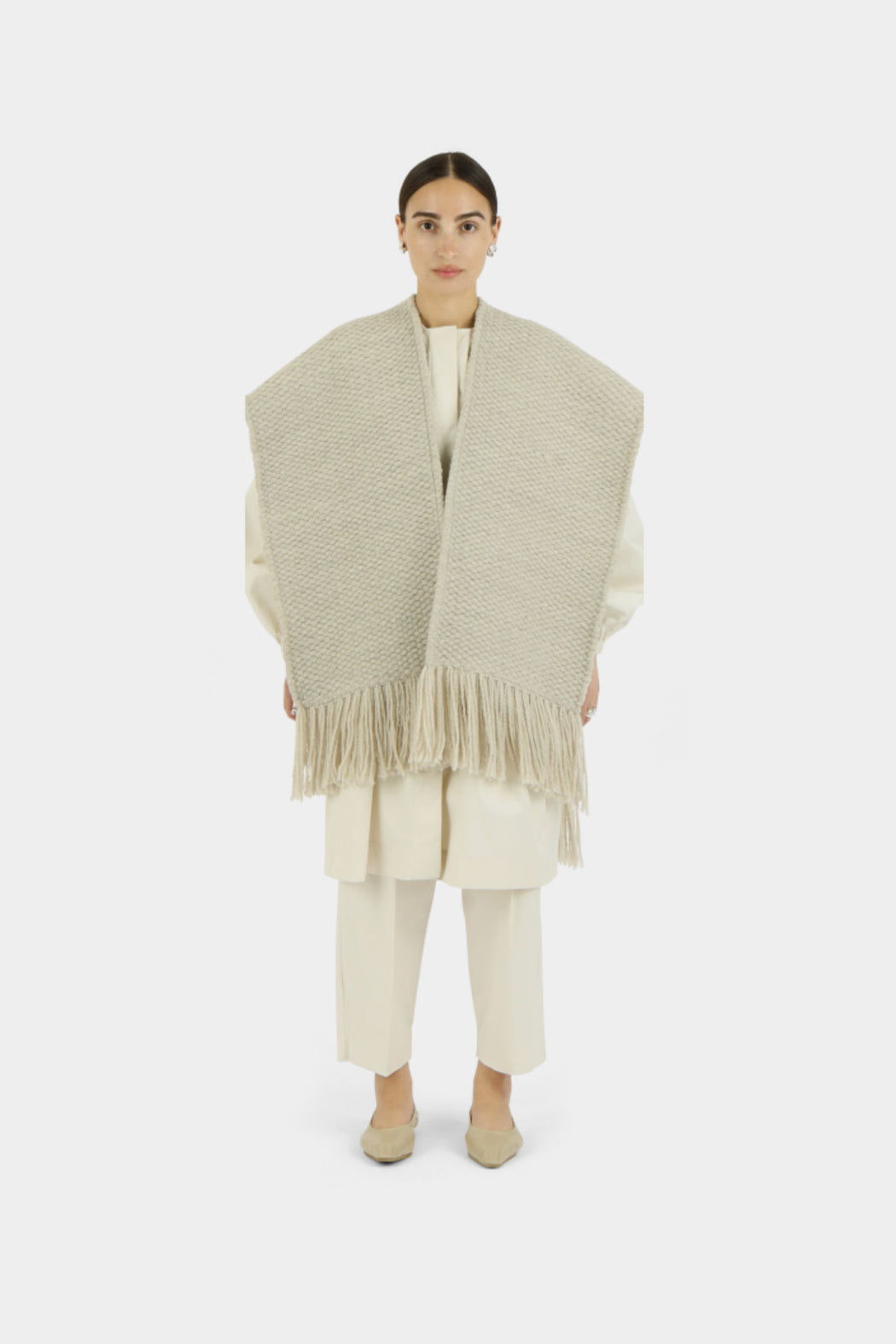 Weaving | Heavy Gauge Handloom Shawl | Grey Melange | Hazel & Rose | Minneapolis