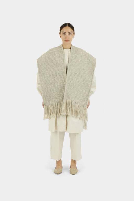 Weaving | Heavy Gauge Handloom Shawl | Grey Melange | Hazel & Rose | Minneapolis