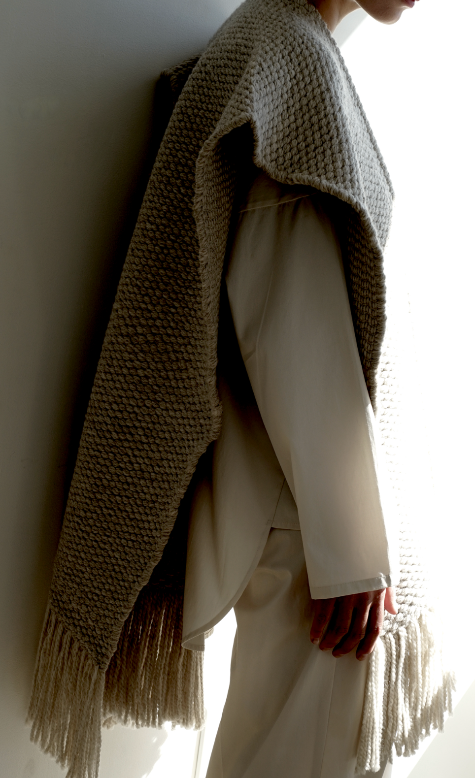 Weaving | Heavy Gauge Handloom Shawl | Grey Melange | Hazel & Rose | Minneapolis