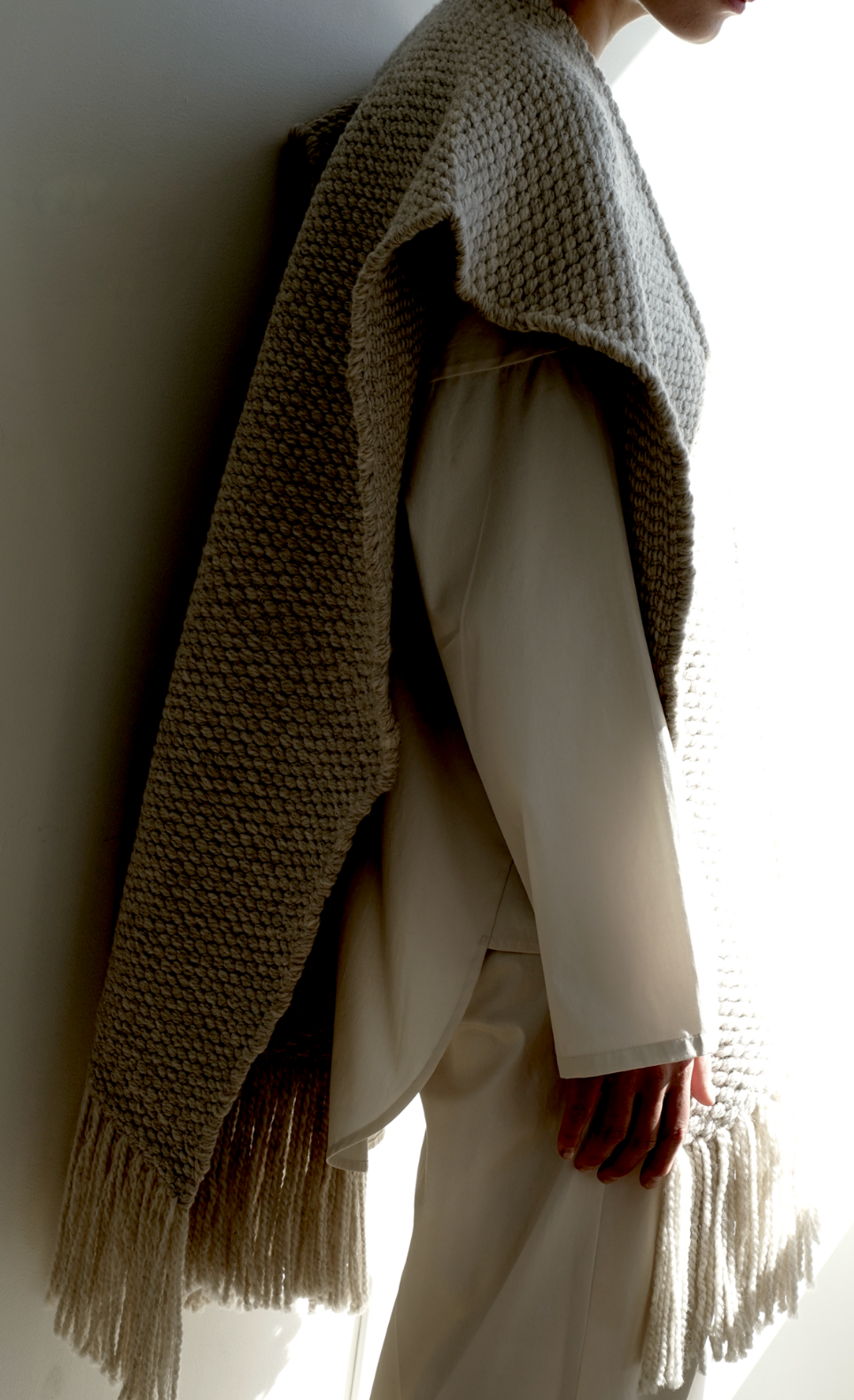  Weaving | Heavy Gauge Handloom Shawl | Grey Melange | Hazel & Rose | Minneapolis