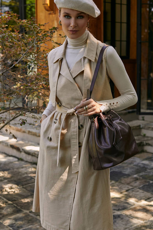Arden Belted Vest Trench | Weekend Beige