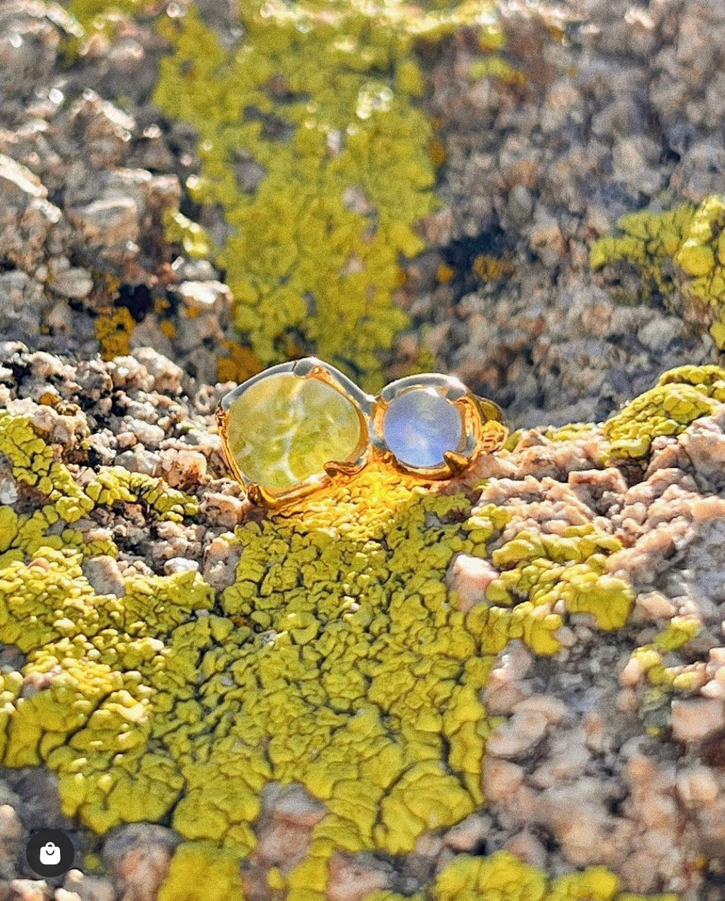 Duo Beam Ring | Marble Lime + Lavender