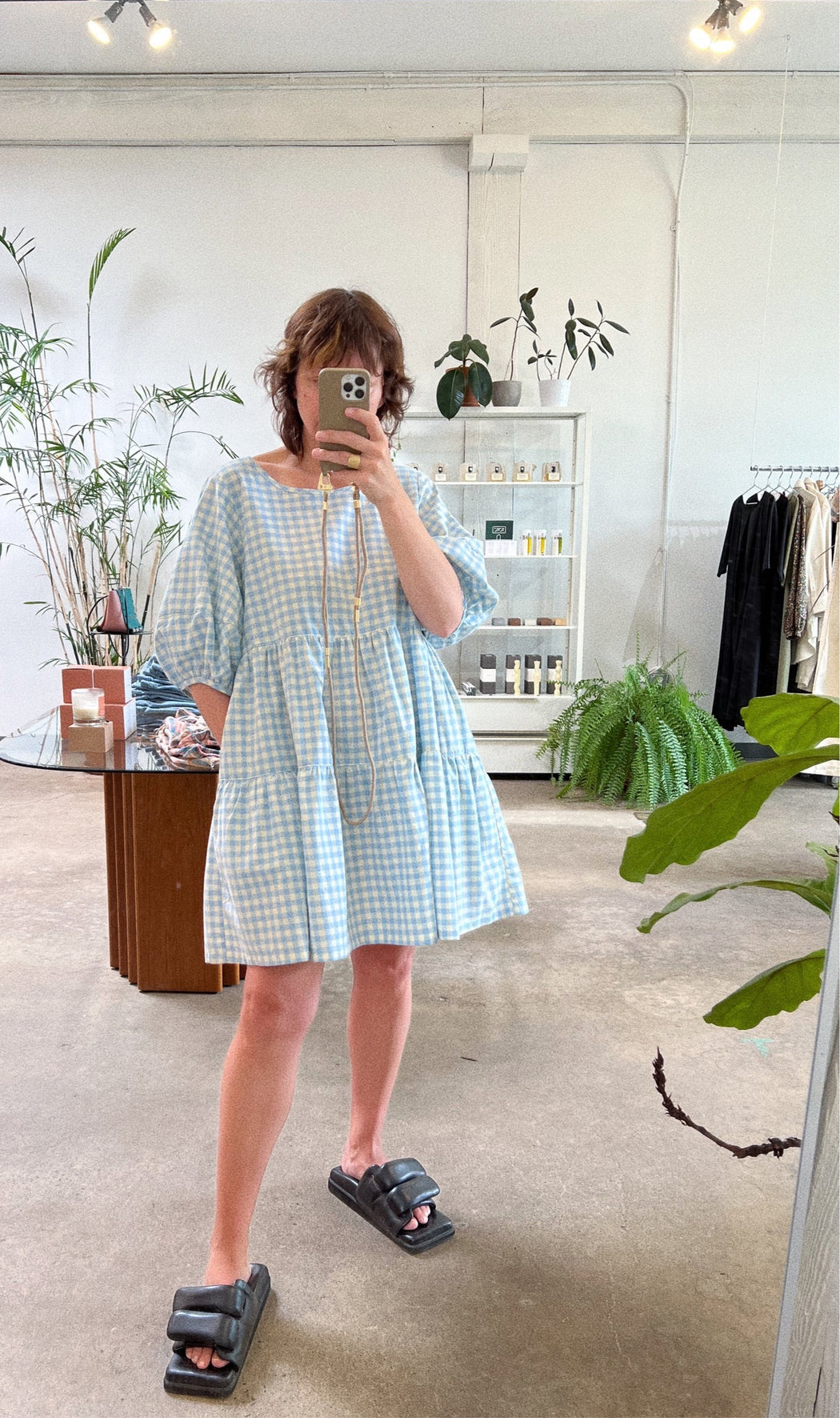 Nati Dress | Butterscotch Sky Gingham
