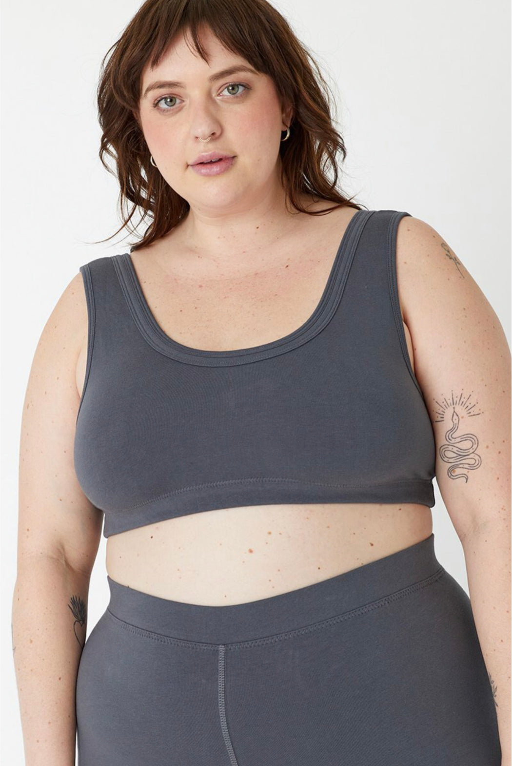 Back Beat Co. | Organic Cotton Double Band Bra | Cement | Hazel & Rose | Minneapolis