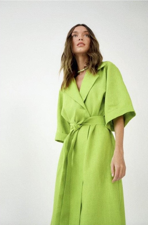 MAXI LINEN DRESS | GREENERY