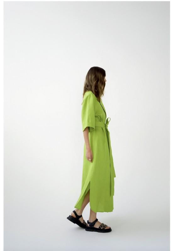 MAXI LINEN DRESS | GREENERY