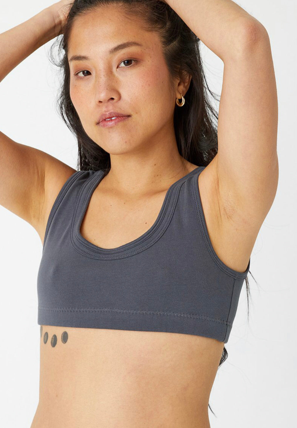 Back Beat Co. | Organic Cotton Double Band Bra | Cement | Hazel & Rose | Minneapolis