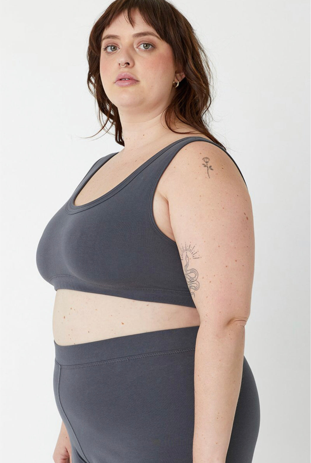 Back Beat Co. | Organic Cotton Double Band Bra | Cement | Hazel & Rose | Minneapolis