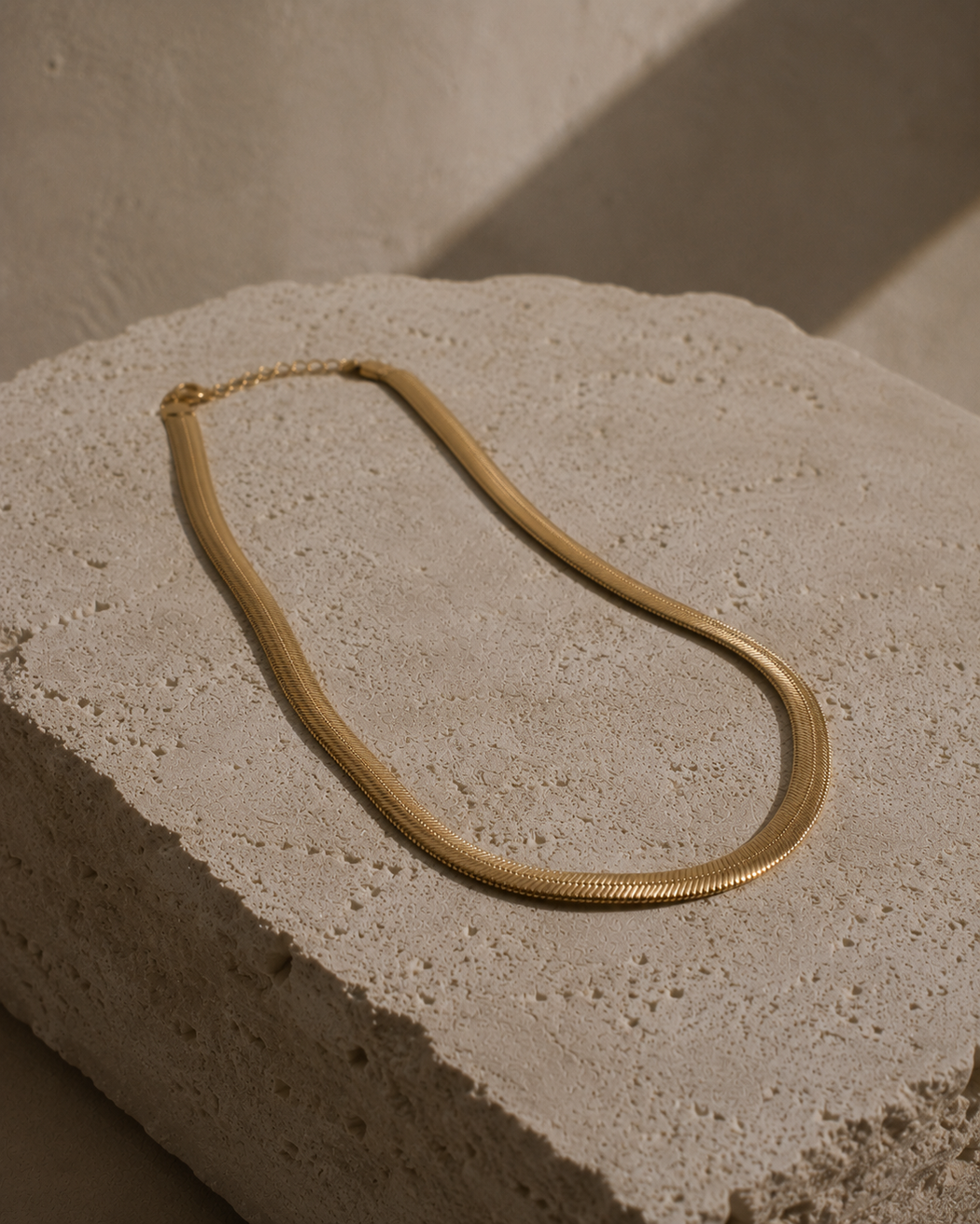 Sardinia Necklace | Gold Snake Chain Collarbone Necklace