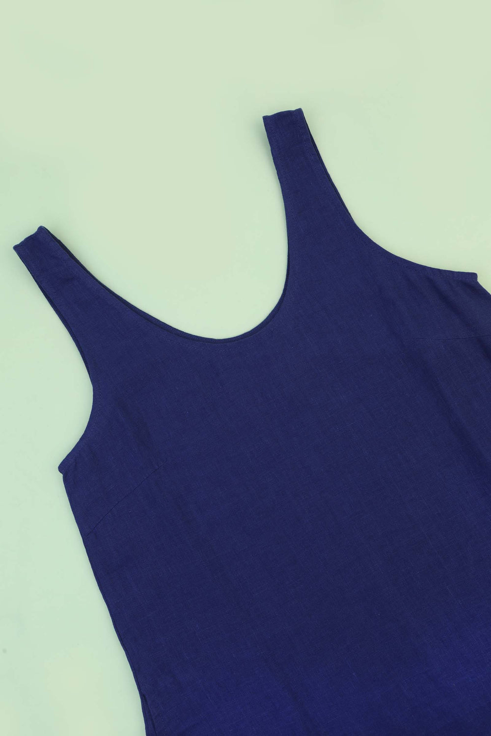 BASIC LINEN SHIFT DRESS | COBALT