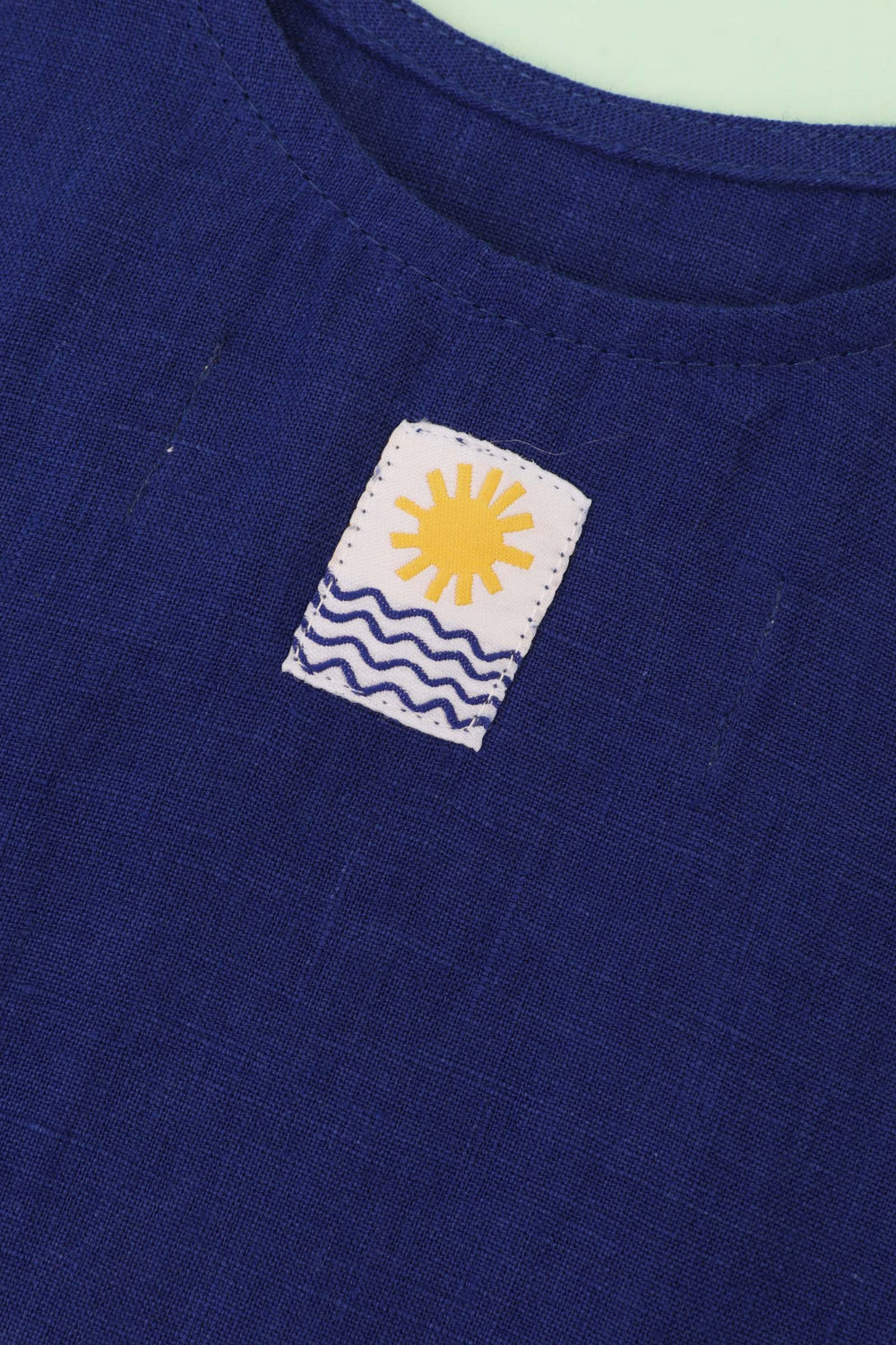 BASIC LINEN SHIFT DRESS | COBALT