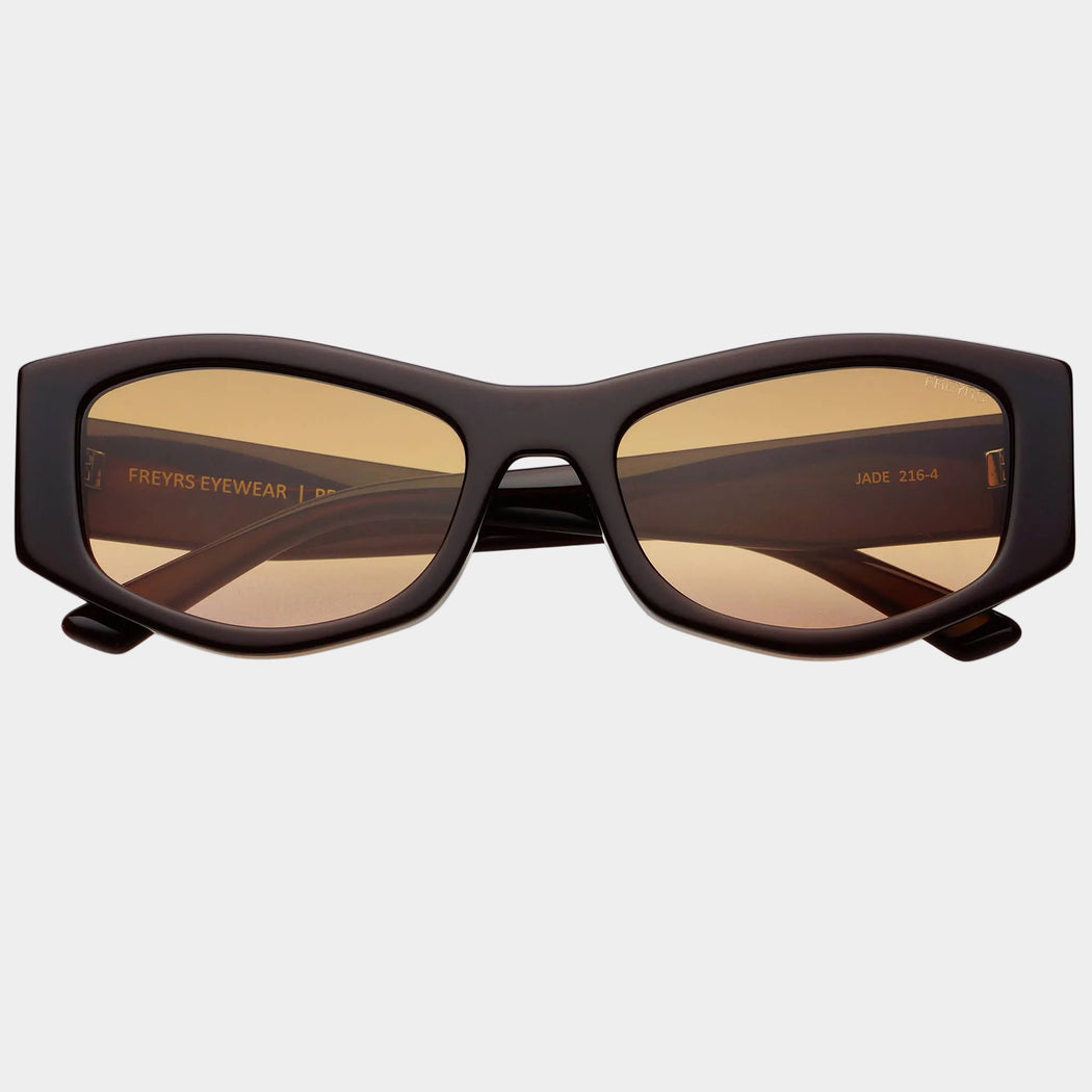 Jade Acetate Cat Eye Sunglasses : Chocolate