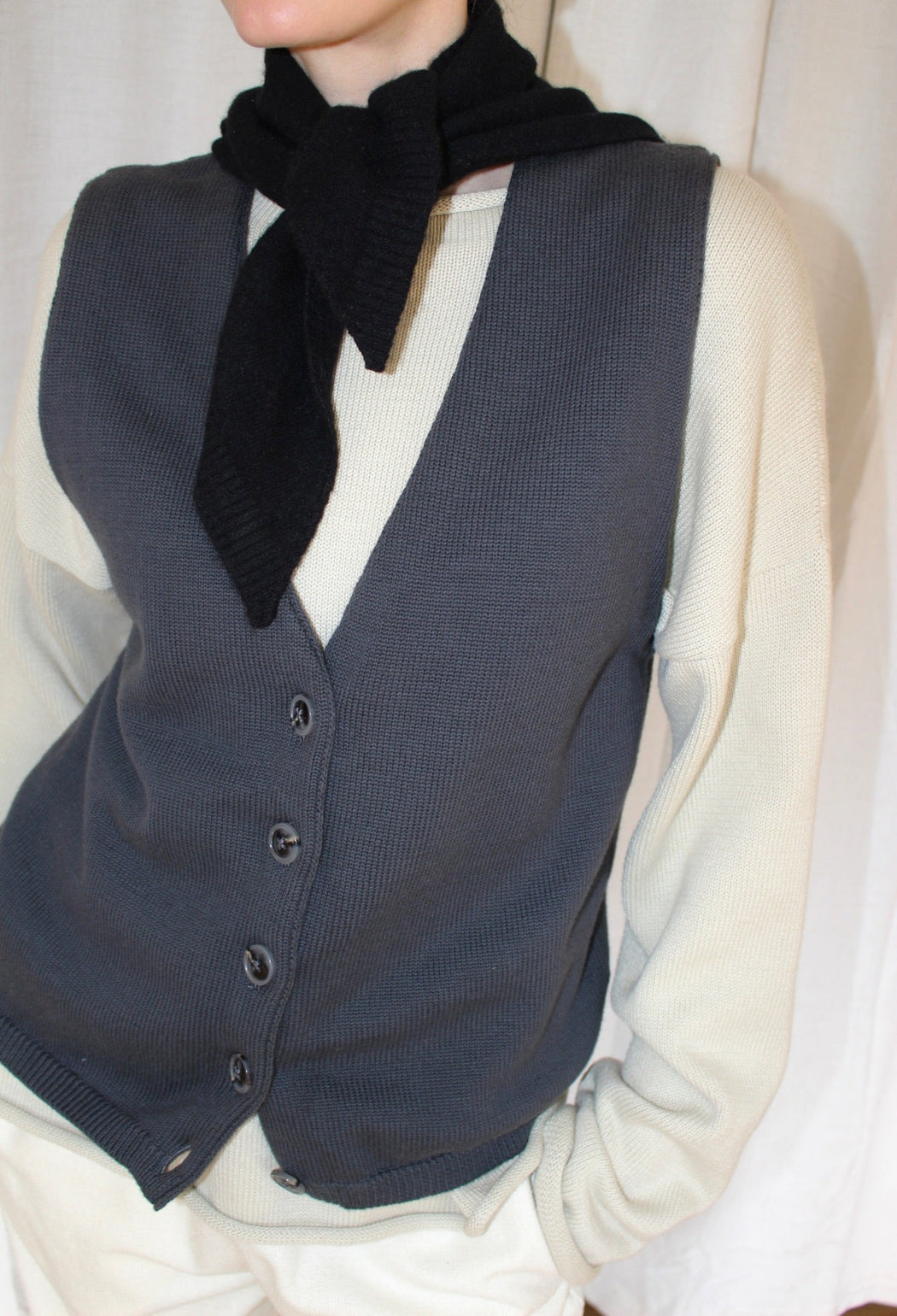 Wilson Pima Cotton Vest | Smoke