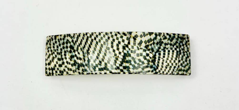 Classic Medium Rectangle French Barrettes: SaltnPepper