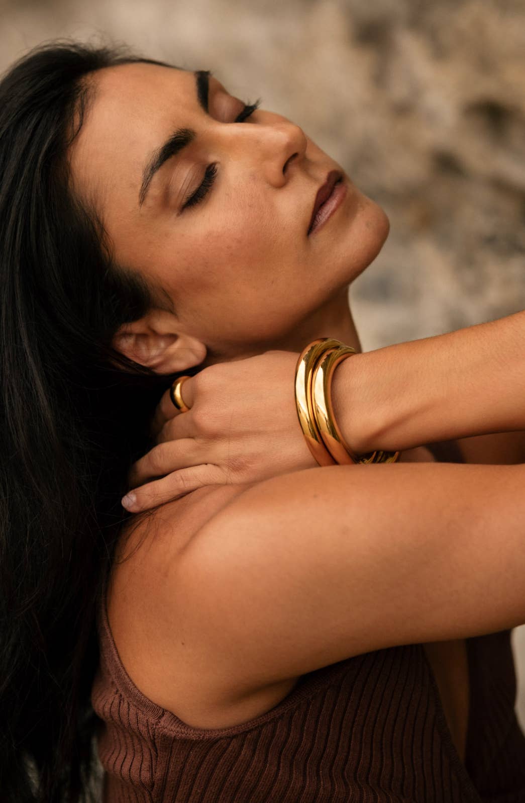 Santorini Cuff | Gold Chunky Statement Open Cuff