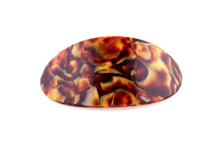 Bevel Oval French Barrettes: SaltnPepper