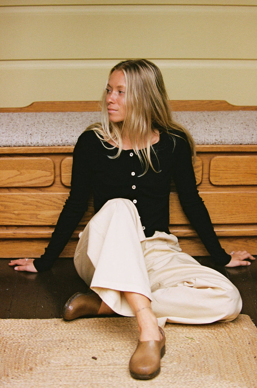 Organic Rib Cardigan | Black
