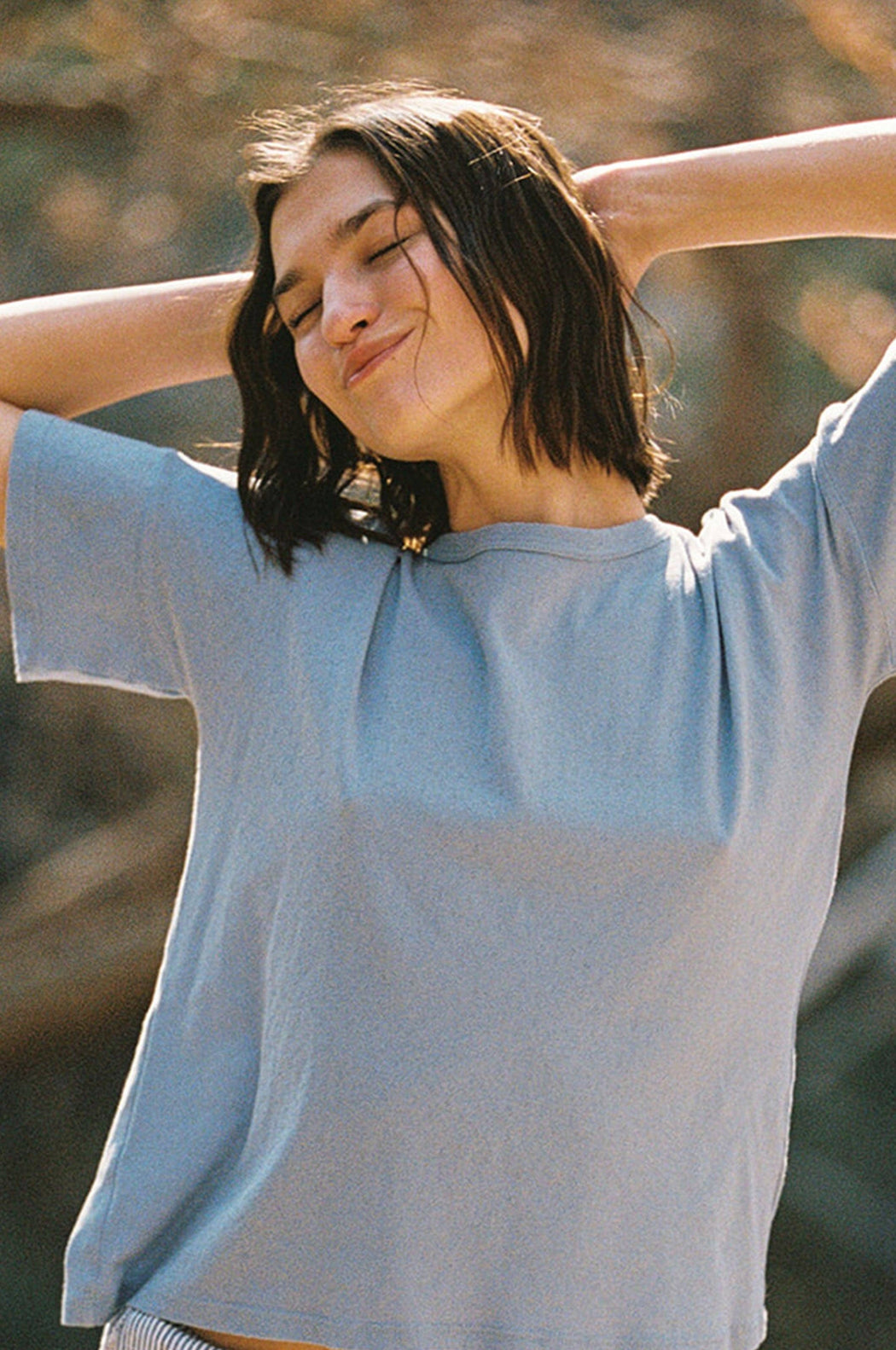 Petit Pointelle Tee | Bleu