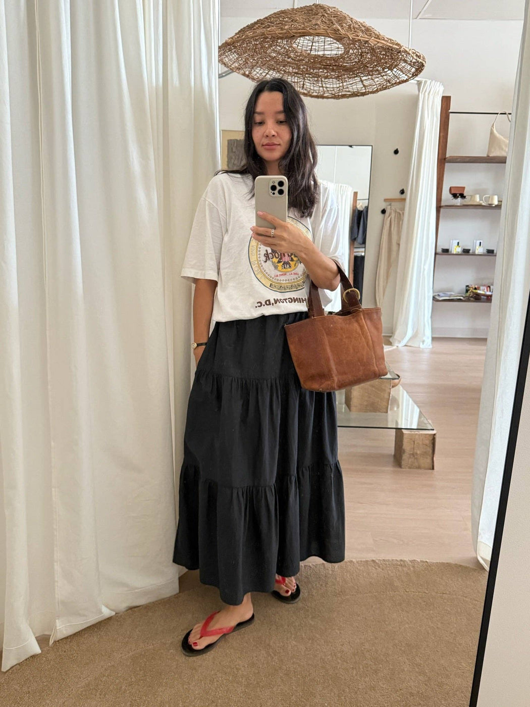 MiMi Silk Cotton Voile Skirt | Black