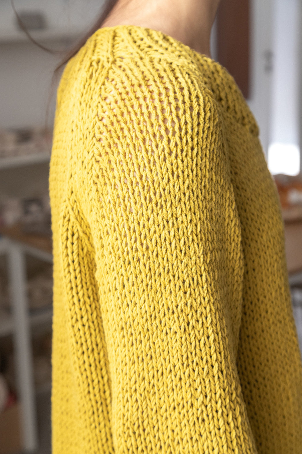WIDE NECK SWEATER | MUSTARD