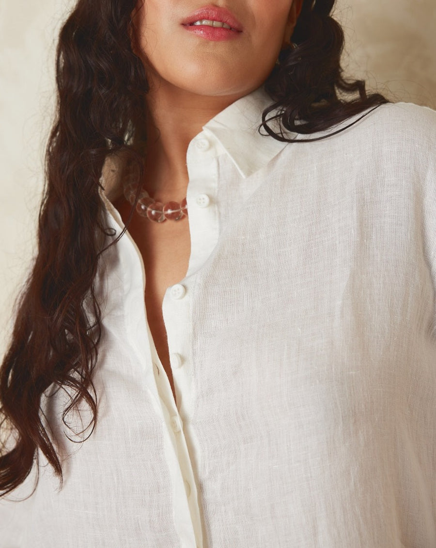 SIGNATURE LINEN SHIRT | WHITE