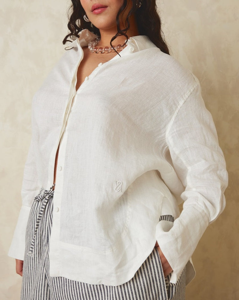 SIGNATURE LINEN SHIRT | WHITE