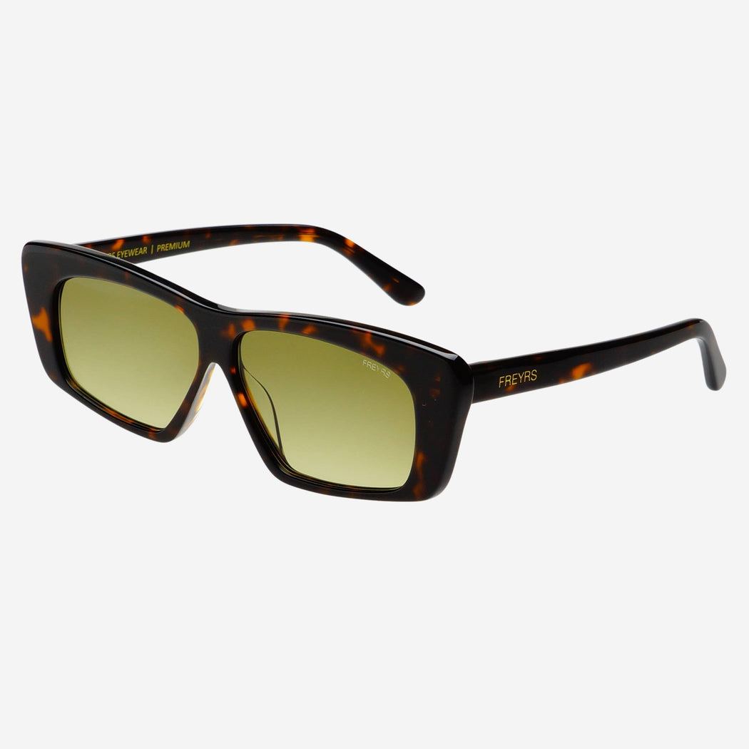 Lexi Acetate Unisex Rectangular Sunglasses   : Tortoise / Green