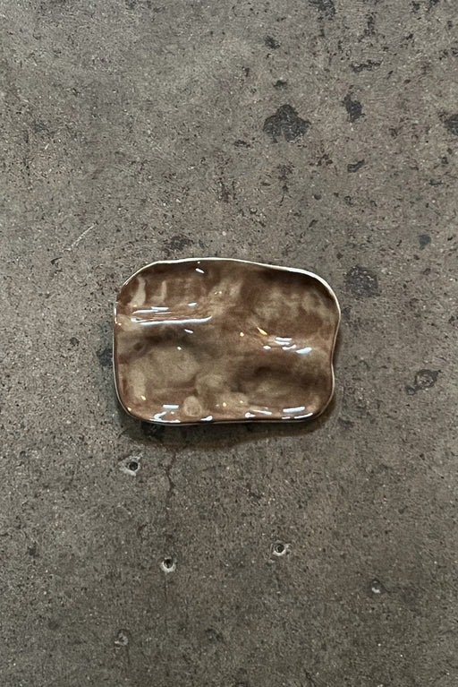 Ceramic Snack Plate | Raffia Brown